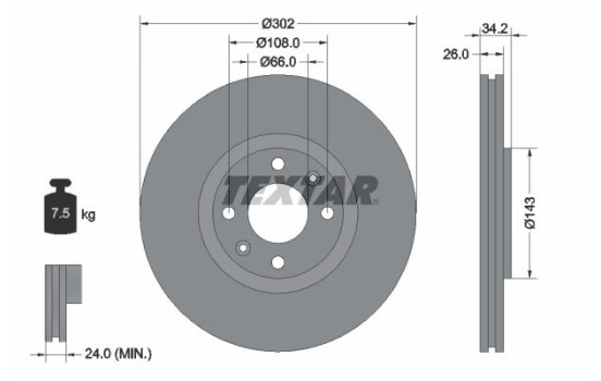 Brake Disc PRO 92168503 Textar