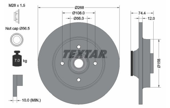 Brake Disc PRO 92168703 Textar