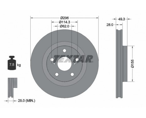 Brake Disc PRO 92168803 Textar