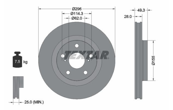 Brake Disc PRO 92168803 Textar