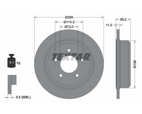 Brake Disc PRO 92169403 Textar