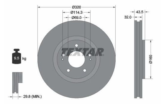 Brake Disc PRO 92169903 Textar