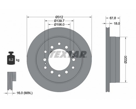 Brake Disc PRO 92170103 Textar