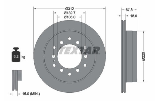 Brake Disc PRO 92170103 Textar