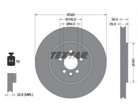 Brake Disc PRO 92170303 Textar