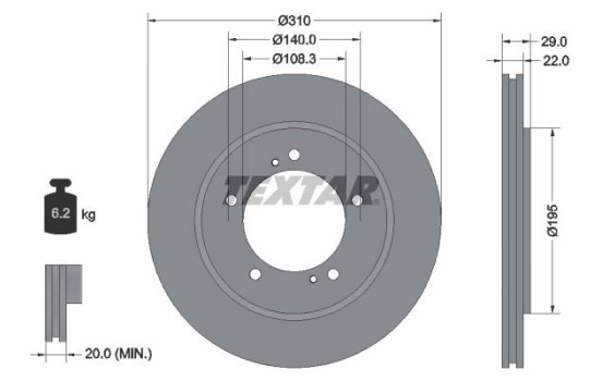 Brake Disc PRO 92170503 Textar
