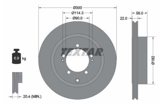 Brake Disc PRO 92170603 Textar