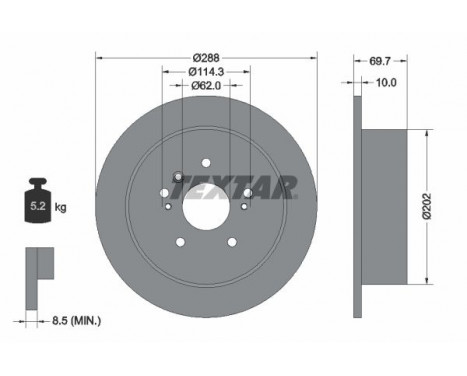 Brake Disc PRO 92171603 Textar