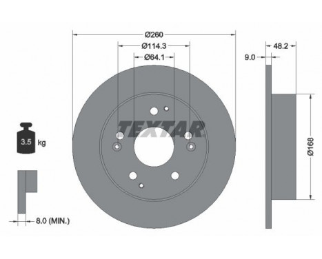 Brake Disc PRO 92172103 Textar