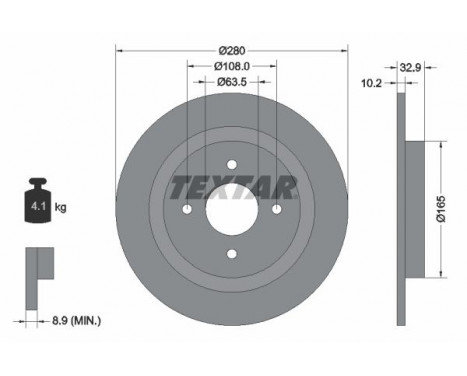 Brake Disc PRO 92172403 Textar