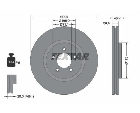 Brake Disc PRO+ 92173505 Textar