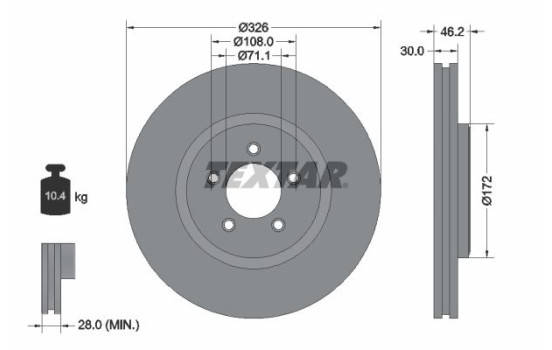 Brake Disc PRO+ 92173505 Textar
