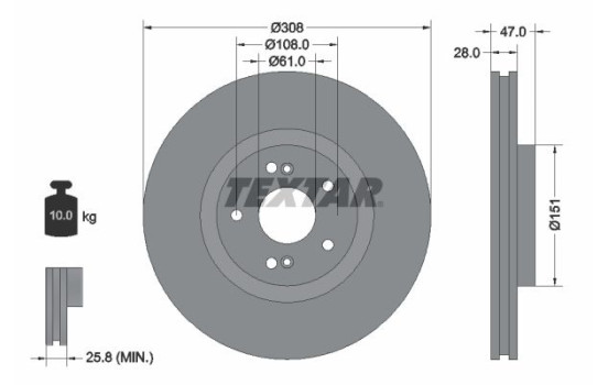 Brake Disc PRO+ 92174005 Textar