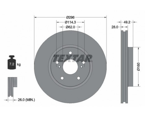 Brake Disc PRO 92174303 Textar