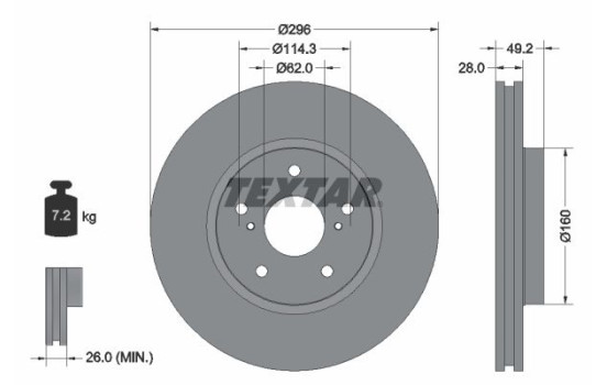 Brake Disc PRO 92174303 Textar
