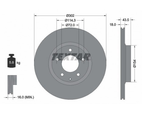 Brake Disc PRO 92174503 Textar