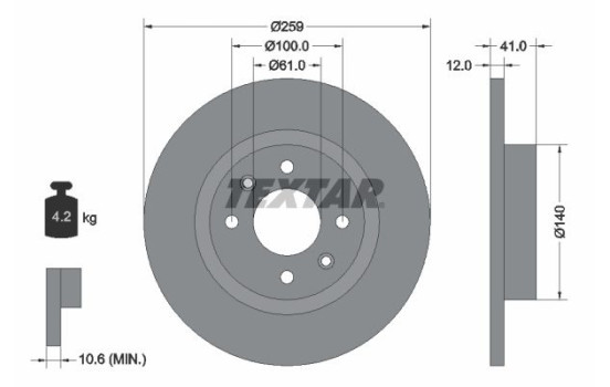Brake Disc PRO 92175103 Textar