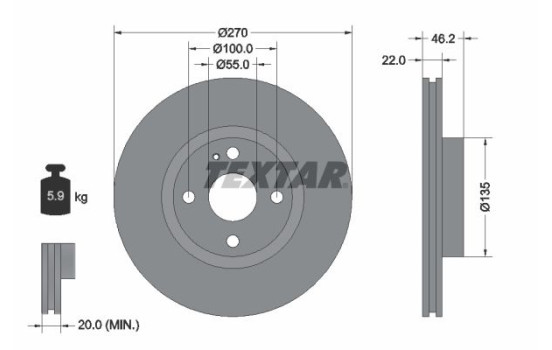 Brake Disc PRO 92175903 Textar