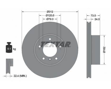 Brake Disc PRO+ 92176105 Textar