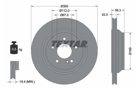 Brake Disc PRO 92176303 Textar