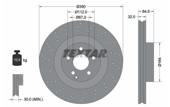 Brake Disc PRO+ 92176405 Textar