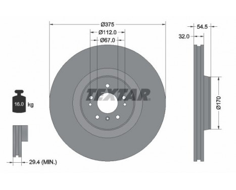 Brake Disc PRO 92176603 Textar