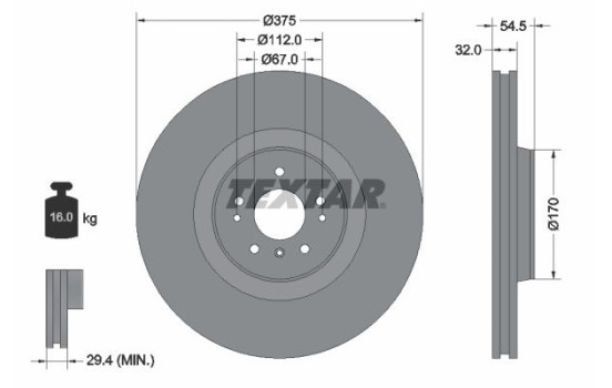 Brake Disc PRO 92176603 Textar