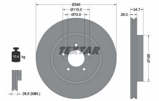Brake Disc PRO+ 92177105 Textar