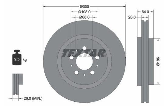 Brake Disc PRO 92178303 Textar