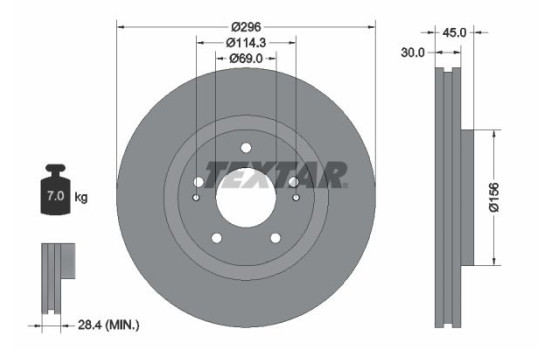 Brake Disc PRO 92178703 Textar