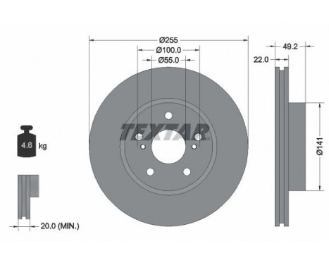 Brake Disc PRO 92179503 Textar