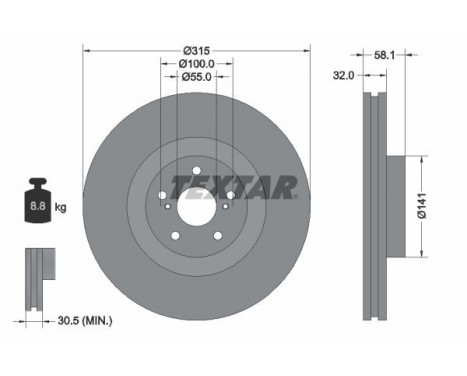 Brake Disc PRO 92179703 Textar