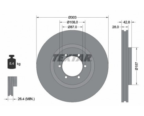 Brake Disc PRO 92180003 Textar