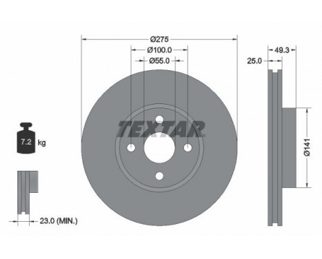 Brake Disc PRO 92180303 Textar