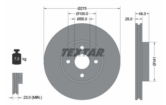 Brake Disc PRO 92180303 Textar