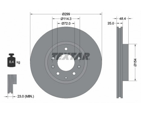 Brake Disc PRO 92180703 Textar