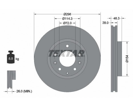 Brake Disc PRO 92180803 Textar