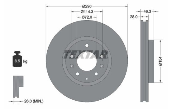Brake Disc PRO 92180803 Textar