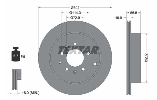 Brake Disc PRO 92180903 Textar