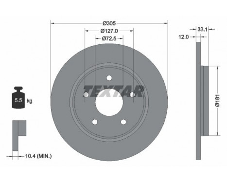 Brake Disc PRO+ 92181005 Textar