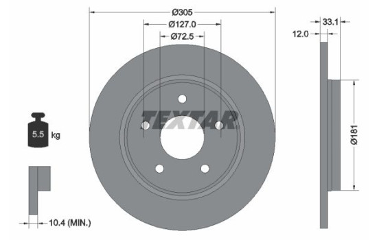 Brake Disc PRO+ 92181005 Textar