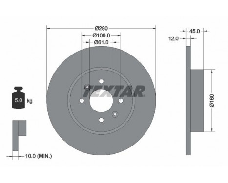 Brake Disc PRO 92181203 Textar