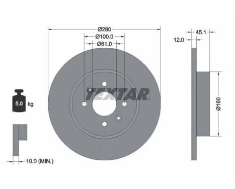 Brake Disc PRO 92181203 Textar