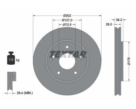 Brake Disc PRO 92181503 Textar