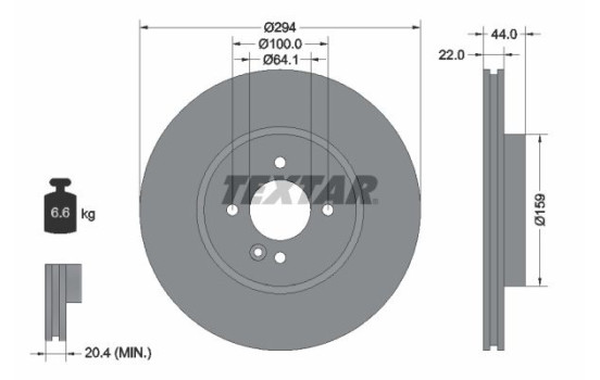 Brake Disc PRO+ 92183505 Textar