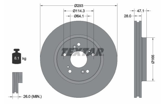 Brake Disc PRO 92184803 Textar