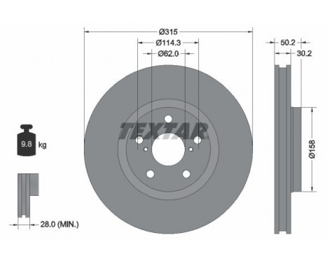 Brake Disc PRO 92185603 Textar