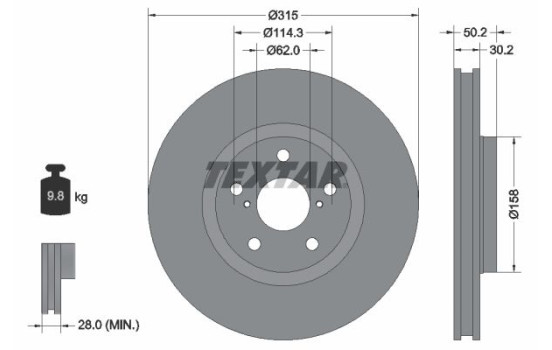 Brake Disc PRO 92185603 Textar