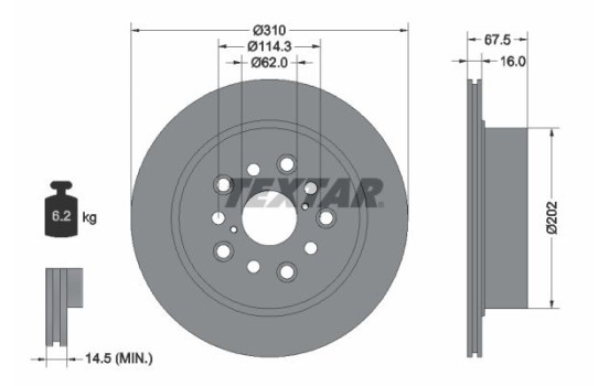 Brake Disc PRO 92185703 Textar