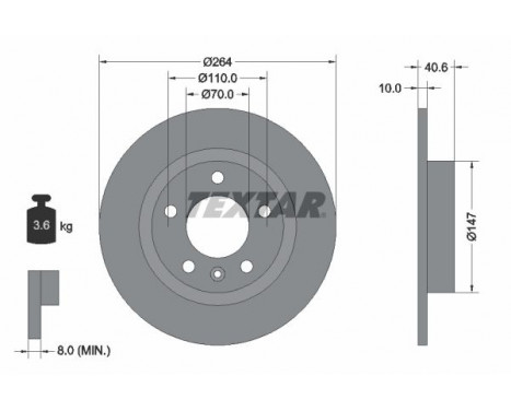 Brake Disc PRO 92186403 Textar